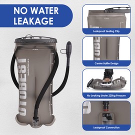 UTOBEST Vejiga de agua de 2 L, vejiga de hidratación de 2 litros, bolsa de almacenamiento de depósito de agua de TPU de repuesto para mochila de senderismo, sin BPA, a prueba de fugas, amplia apertura para correr, senderismo, ciclismo, camping