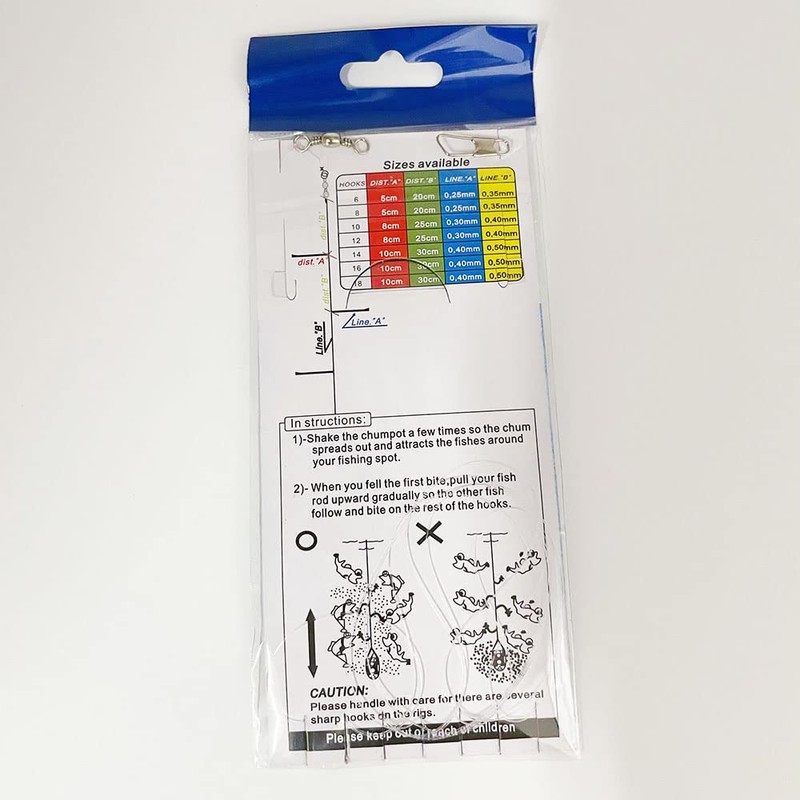 FedMois Assorted 22 Packs Sabiki Bait Rigs Fish Skin feather