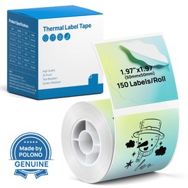 Thermal Labels for POLONO PM220S Label Maker, 2 inch (50mm) Thermal Label, Waterproof, Multi-Purpose Label Tape, 1 Roll of 150 Self-Adhesive Thermal Paper Gradient Green