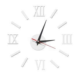 OTOTEC Modern 3D Wall Clock with Roman Numerals Frameless Large Acrylic Wall Decoration for Home Office Living Room Bedroom Silver