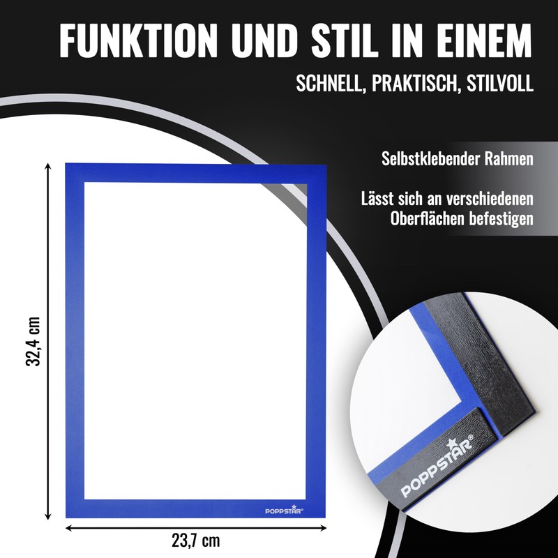 POPPSTAR 5x Magnetic Information Frames A4 Height 32.4 cm Width
