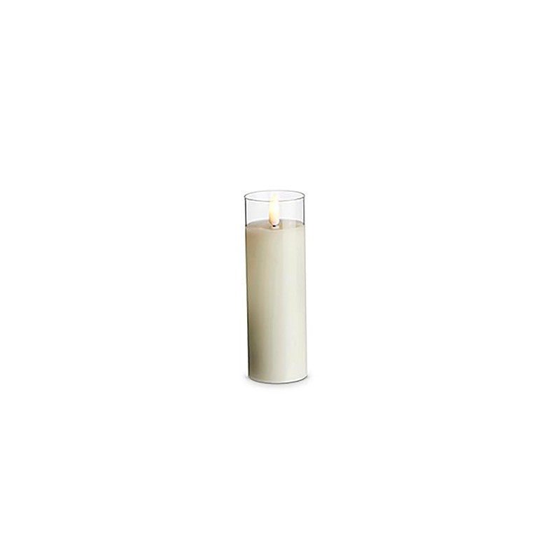 2" X 6" CLEAR GLASS IVORY PILLAR CANDLE