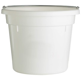 Little Giant® Round Plastic Utility Bucket | Durable & Versatile Feeder Bucket with Handles | 10 Quarts | White