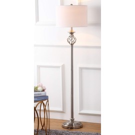 SAFAVIEH Lighting Collection Sophia Farmhouse Nickel 60-inch Living Room Bedroom Home Office Standing Floor Lamp (LED Bulb Included)