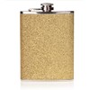 7oz Stainless Steel Hip Flask with Glitter Wrap (Gold)