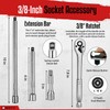 WETT 12Pcs Spark Plug Socket Set, 3/8" Drive Ratchet Handle