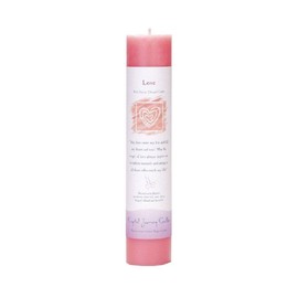 Crystal Journey Reiki Charged Herbal Magic Pillar Candle - LOVE - Made with Aromatherapy Essential Oils Olive Oil, Patchouli, Rose, Clove, Lavender, and Dragon's Blood