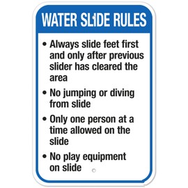 Arkansas Water Slide Rules Sign, Complies With State Of Arkansas Pool Safety Code NO.3940 Metal Tin Sign 8x12 Inch – Clear Warning for Home & Business Use