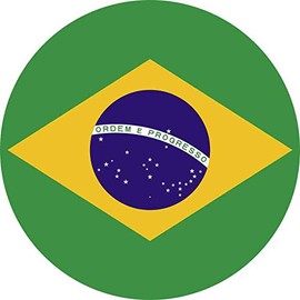StickerTalk Circular Brazil Flag Vinyl Sticker, 5 inches by 5 inches