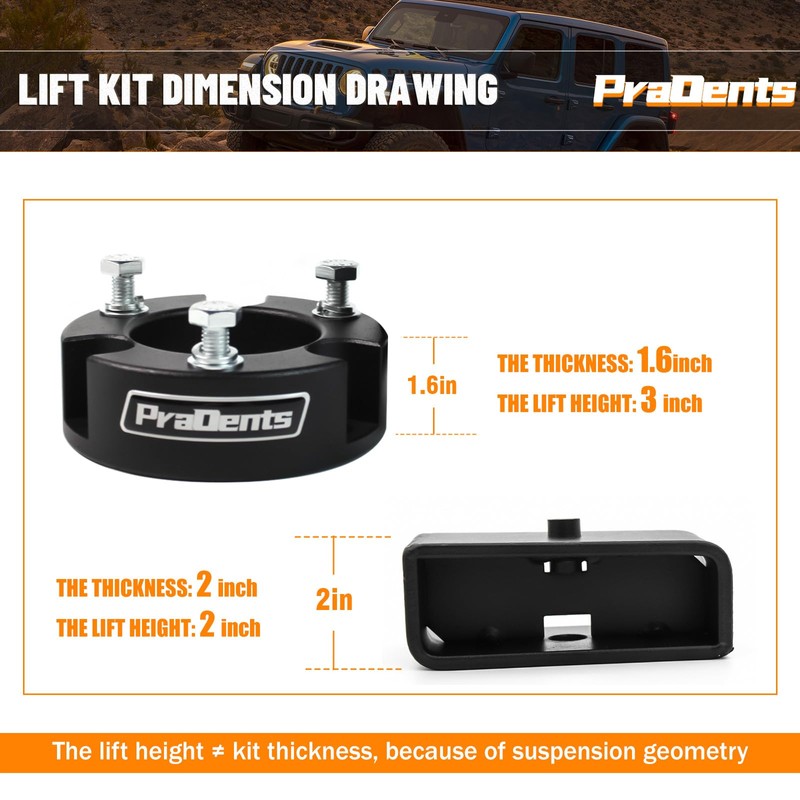 3" Front and 2" Rear Leveling Lift Kit for 2005-2022