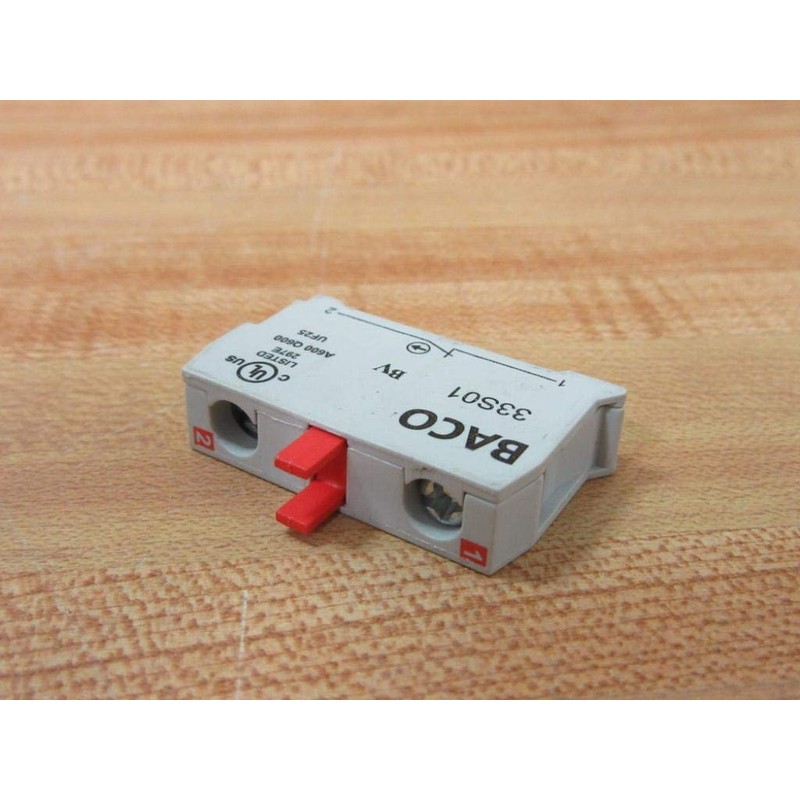 BACO CONTROLS 33S01 Contact Block, 3 AMPS, 240 VAC, 6