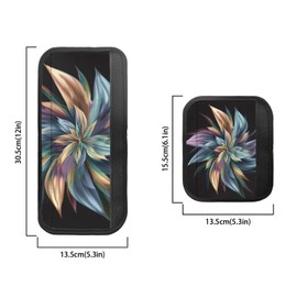 Maiyoinou Refrigerator Door Handle Covers Set of 8 Washable Anti-Skid Protector for Fridge Dishwasher Oven Keep Off Fingerprints Liquid Oil Stain Food Spot for Home Decor, Flower Brown Blue