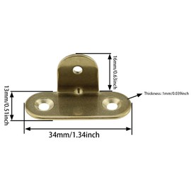 ZZHXSM 4PCS Right Angle Pure Copper Corner Bracket L-Shape Vertical Flat Corner Brace Plate Support L Shape Bracket Joint, Gold