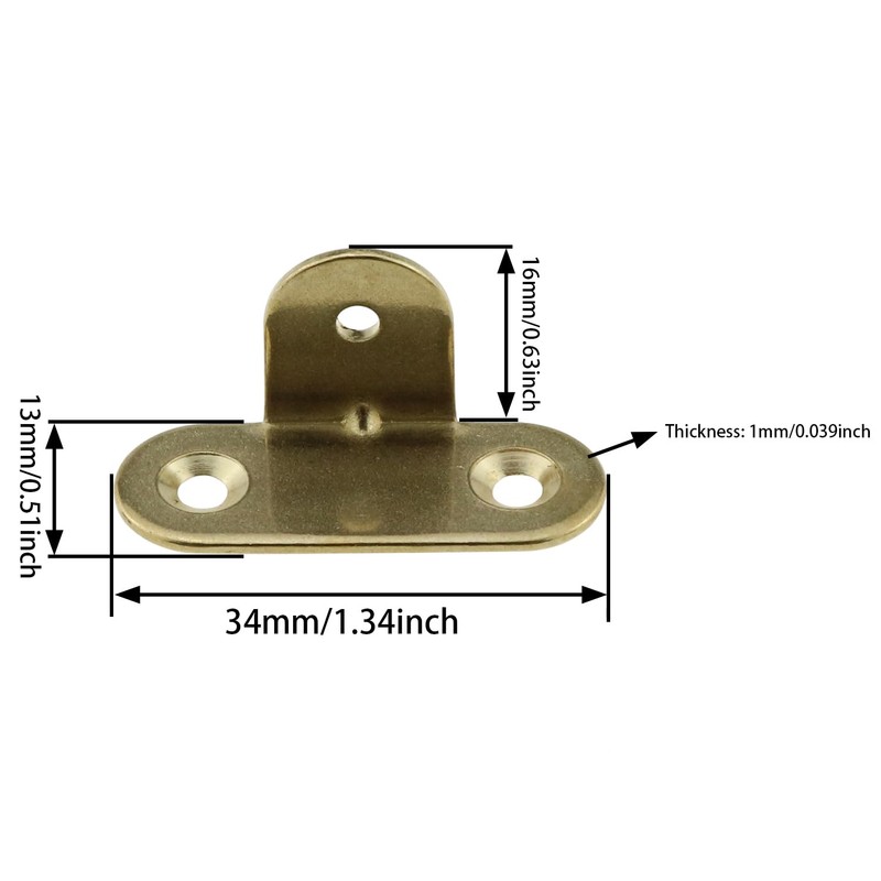 ZZHXSM 4PCS Right Angle Pure Copper Corner Bracket L-Shape Vertical