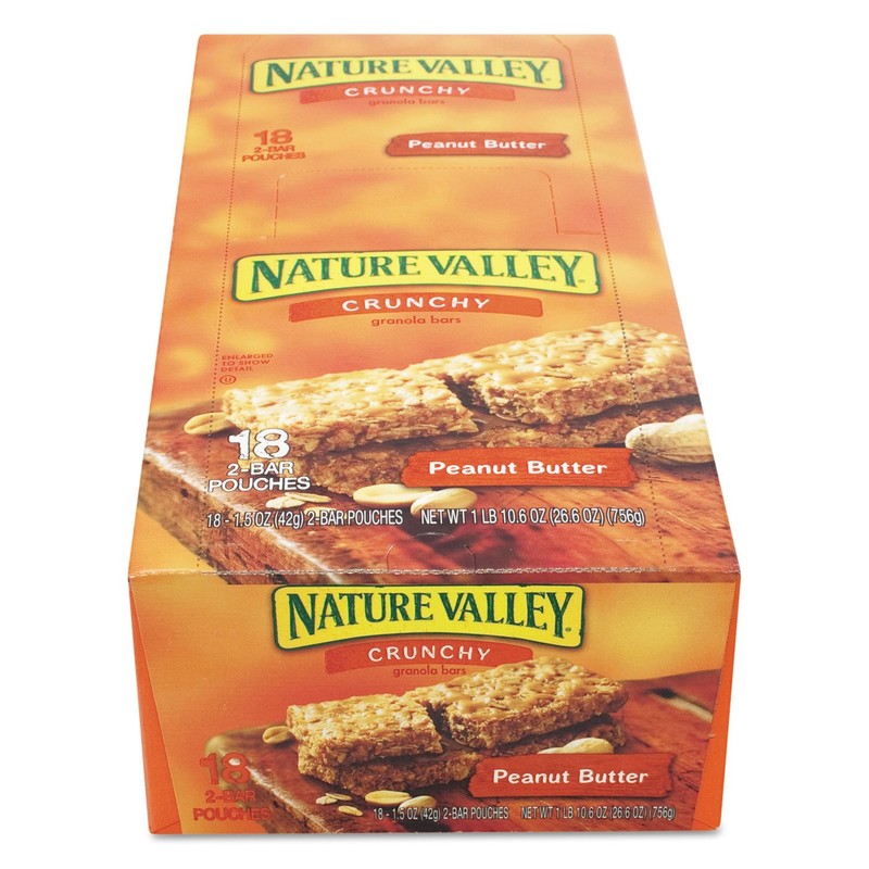 Nature Valley Crunchy Granola Bars, Peanut Butter, 1.49 oz, 18