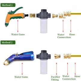 AUNMAS Car Wash Foam Gun, High Pressure Foam Gun Car Wash Sprayer Attachment, 100ML Plastic Soap Dispenser Bottle Car Washing Foamer Pot for Gardening, Watering Plants, Floor Cleaning