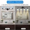 MELUCEE Bathroom Light Fixtures Black Vanity Light with Blue Striped