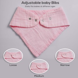 LILY O LAUREL Muslin baby bandana bibs for drooling and teething, 100% cotton, Baby bib for boys and girls, Muslin Bibs, Drool Bibs – Pack of 8