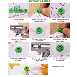 KAM Snaps Buttons and Snap Pliers Set, BetterJonny 420 Sets 14-Colors Starter Fasteners Kit Size 20 T5 KAM Snap Plastic Fasteners Punch Poppers Closures No-Sew Buttons for Crafts Clothing