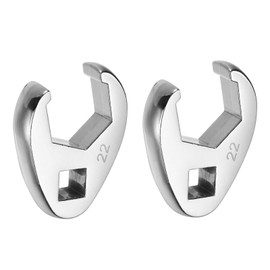 sourcing map 2pcs Drive Crowfoot Wrench 3/8" Drive 22mm Metric Fractional Crowfoot Flare Nut Wrench 40Cr Chrome Plated Open End Crowfoot Wrench for Mechanics Automotive Repair Work