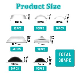 304 PCS Bump Dots for Visually Impaired, Assorted Styles Bump Dots, Adhesive Dot Braille Stickers for Blind People with Low Vision, Mixed Sizes Tactile Stickers for Elderly, Blind