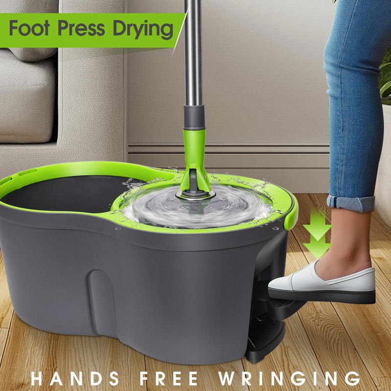 Spin Mop Bucket System,Masthome Pedal Spin Mop and Bucket with