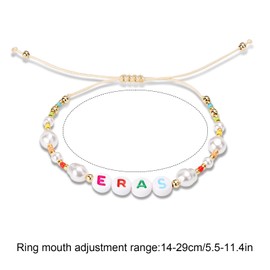 Mikovivi Eras Pearl Beaded Bracelet, Eras Bracelets Concert Bracelets Random Color Eras Jewelry Pearl Bracelets for Women Girls Fans Suitable for Concerts and Music Festivals