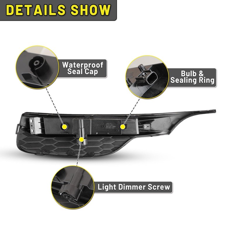 HEADLIGHTSDEPOT LED Fog Light Kit With Clear Lens Compatible With