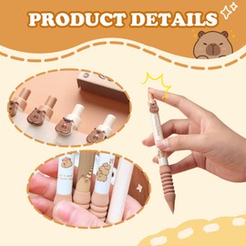 VARKAGE Pack of 8 Cute Capybara Gel Pens, Retractable Kawaii Pens, Novelty Animal Pens, Ink Pens for School, Office, Stationery, Capybara Theme Party Gifts