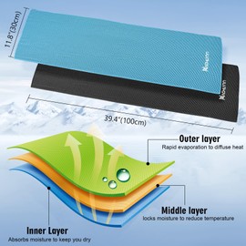 NACHLYNN 4 Pcs Cooling Towels 40" x 12" Soft Breathable Chilly Towel Instant Cooling Ice Towels for Work Run Yoga Camping Exercise Gym Rock Climbing and Other Activities