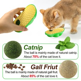 Stick on Wall Catnip Balls Toys for Indoor Cats, Catnip Wall Balls for Cats to Lick, Massage & Self Grooming, Cat Face Scratchers