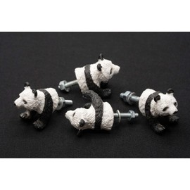 Miniblings 4X Möbelgriffe Pandabär Griffe Handarbeit Upcycling Kinderzimmer - Schubladengriffe Handgriffe