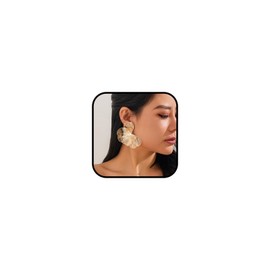 Gold Big Irregular Petal Earrings Bold Large Flower Ginkgo Leaf Silver Oversized Floral Statement Drop Dangle Beach Vacation Earring Jewelry for Women (Gold)