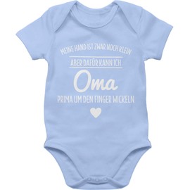 Shirtracer - Baby Bodysuit Boy Girl - Sayings - Wrap Grandma Around Your Finger, 4 baby blue