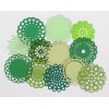 Small Tiny Doilies 12 pc Green Paper Die Cut Scrapbook