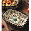 Bicuzat Vintage Style Tulip Flower Pattern Ceramic Bakeware Casserole Dish