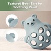 Haakaa Silicone Bear 3-in-1 Teether,Baby Teether,Teething Toys,Food-Grade Silicone,Mist Blue