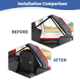 JOSHELA for Jeep JLU Right Side Trunk Safe Box with Security Lock for Jeep Wrangler JLU 2018 up 4DR with Trunk Speaker Black Metal Storage Accessories