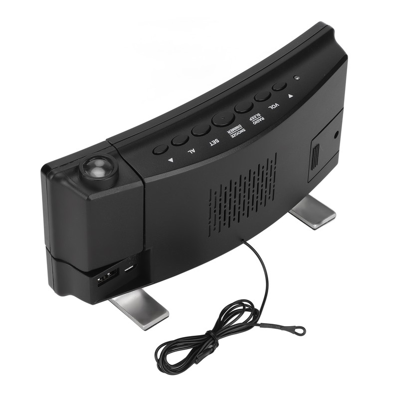 Digital Alarm Clock 180° Projection On Ceiling Wall USB Powered