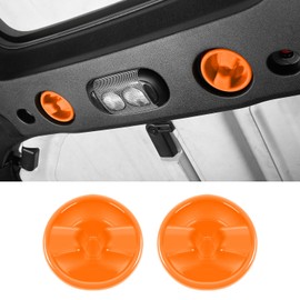 Hoolcar Hardtop Top Hard Panel Mounting Screw Knob Cover Interior Accessories Compatible with Jeep Wrangler JK JKU 2007-2017, Orange, 2PCs