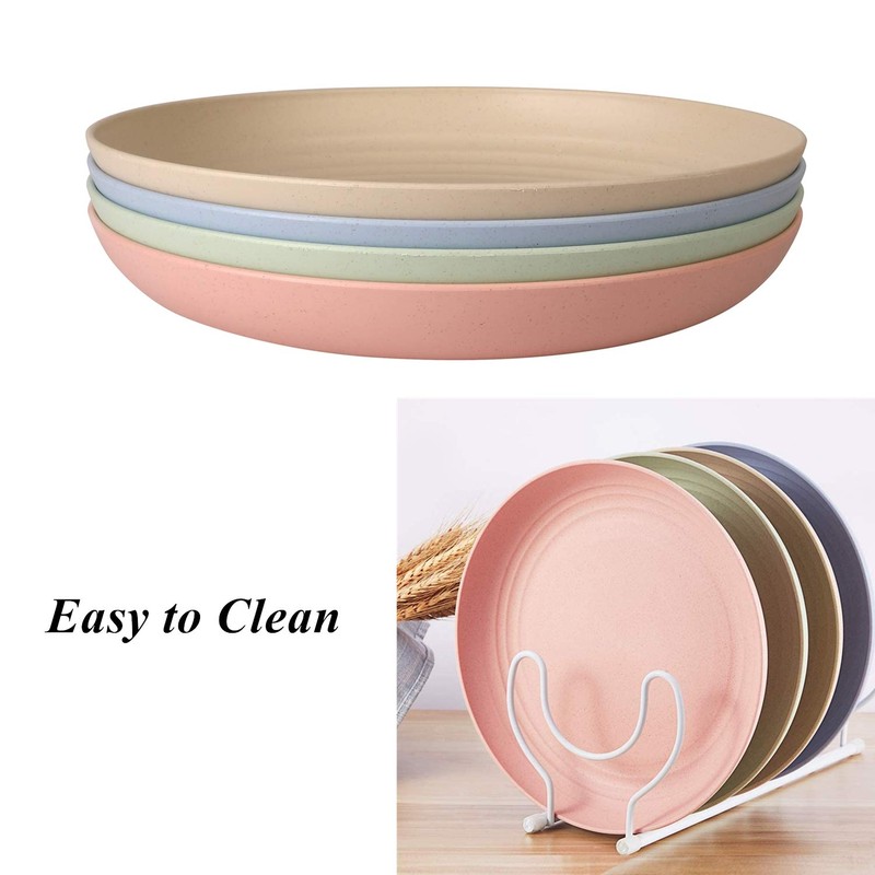 CAMBUY Wheat Straw Plates Lightweight Unbreakable Dinner Dishes Plates Set