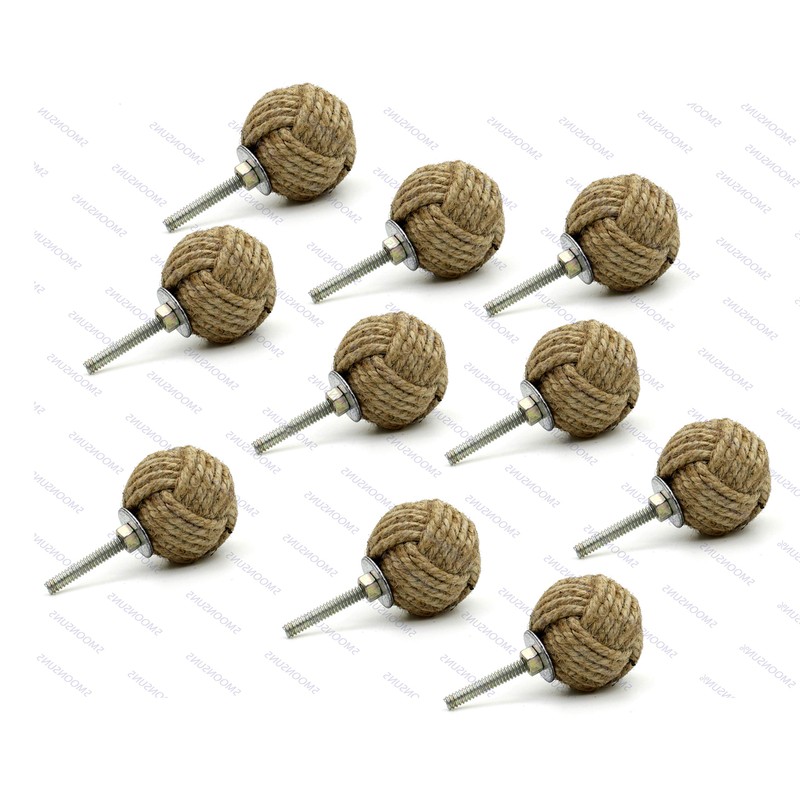 Maximus International's Jute Rope Door Knobs/Rope Knot Drawer Pulls and