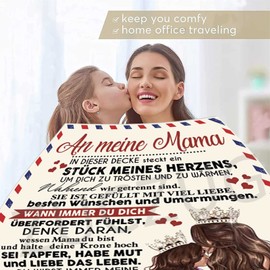ZUCZUG Kuscheldecke Flauschige Personalisierte Geschenke Decke An Meine Mama, Tochter für Mutter Luftpost Positiv Ermutigen Decke(Deutsch), Super Weiche Flanelldecke Wohndecke Schlafdecke