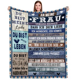 COZYCRIB Women's Gift, Wedding Anniversary Gifts for Women, Cuddly Blanket To My Wife, Wedding Gifts, Anniversary Gift, Birthday Gift, Valentine's Day, Fleece Blanket 150 x 130 cm