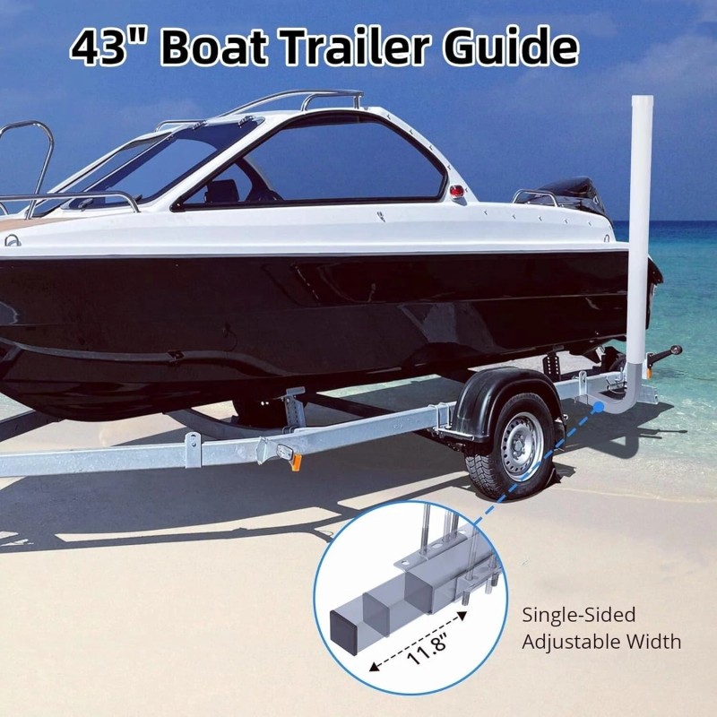 Unbranded Adjustable 40" Boat Trailer Guide Pole Rustproof Galvanized Steel