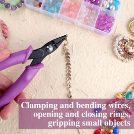 SPEEDWOX Long-Nose Pliers 5.5" Mini Tweezer Nose Pliers Chain Nose Pliers Flat Nose Specialty Pointed Nose Micro Pliers with Smooth Jaws 1mm Diameter Tip Small Jewelry Making Needle Nose Pliers