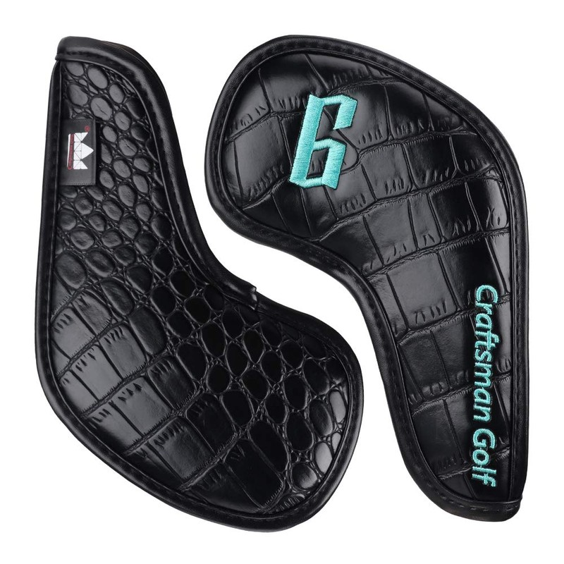 CRAFTSMAN GOLF Black 11pcs/Set Crocodile Pattern Iron Head Covers Set