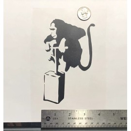 Unbranded Banksy Monkey Detonator BLACK vinyl decal weatherproof 6 x 3.5 inch Made in USA
