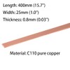 5PCS C110 Copper Flat Bar, 0.03" Thickness x 1.0" Width