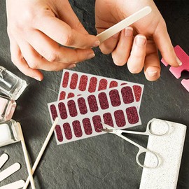 12 Sheets Glitter Nail Wraps Nail Polish Stickers Self-Adhesive Nail Design Decals Strips in Solid Colors with 3 Pieces Nail File for Women Girls DIY Manicure Nail Design Decoration